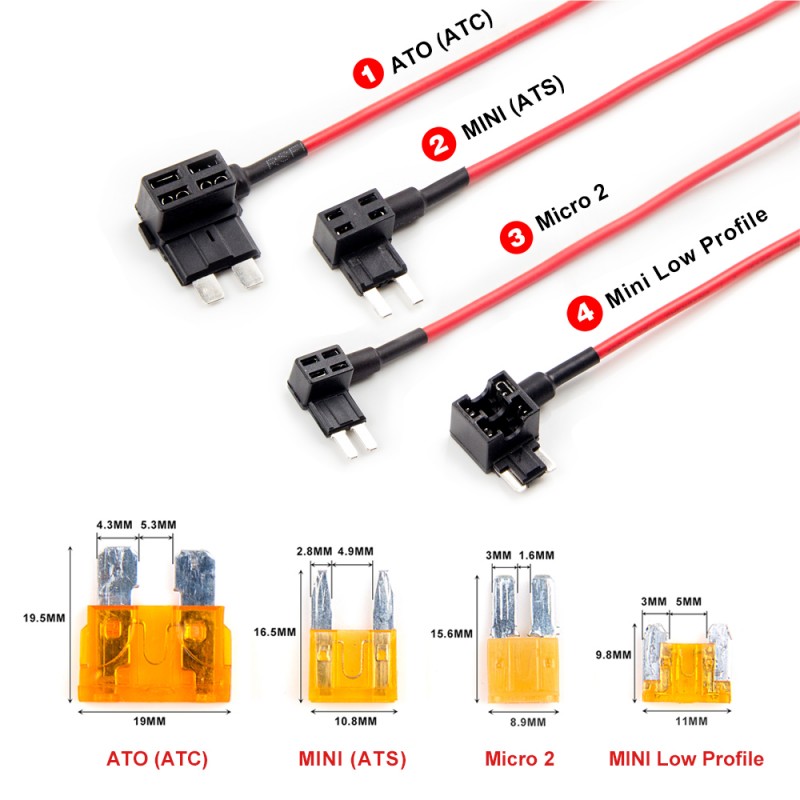 thumbnail image 2 of 100 Pack ATC Fuse Tap Adapters - .250 Male Spade Fuse Leg Clip-Ons FT3-100PK 2 of 5